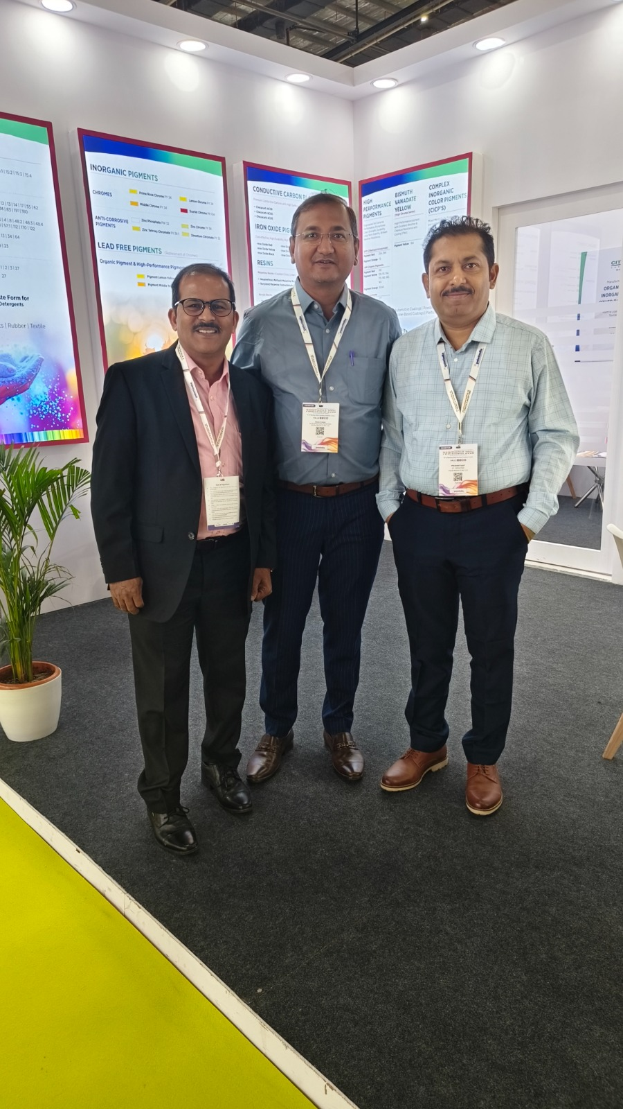 Colorina management and key team members at the pigments and coatings exhibition.